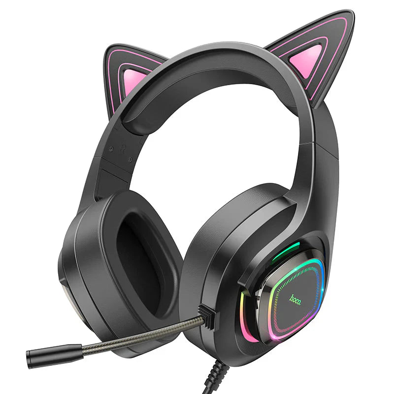 hoco. Cute Glowing Cat Ear Gaming Headset with Mic and LED Light W107 hoco. Cute Glowing Cat Ear Gaming Headset with Mic and LED Light W107